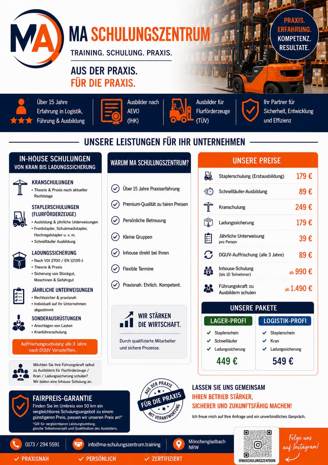 MA Schulungszentrum Flyer - Preise und Leistungen